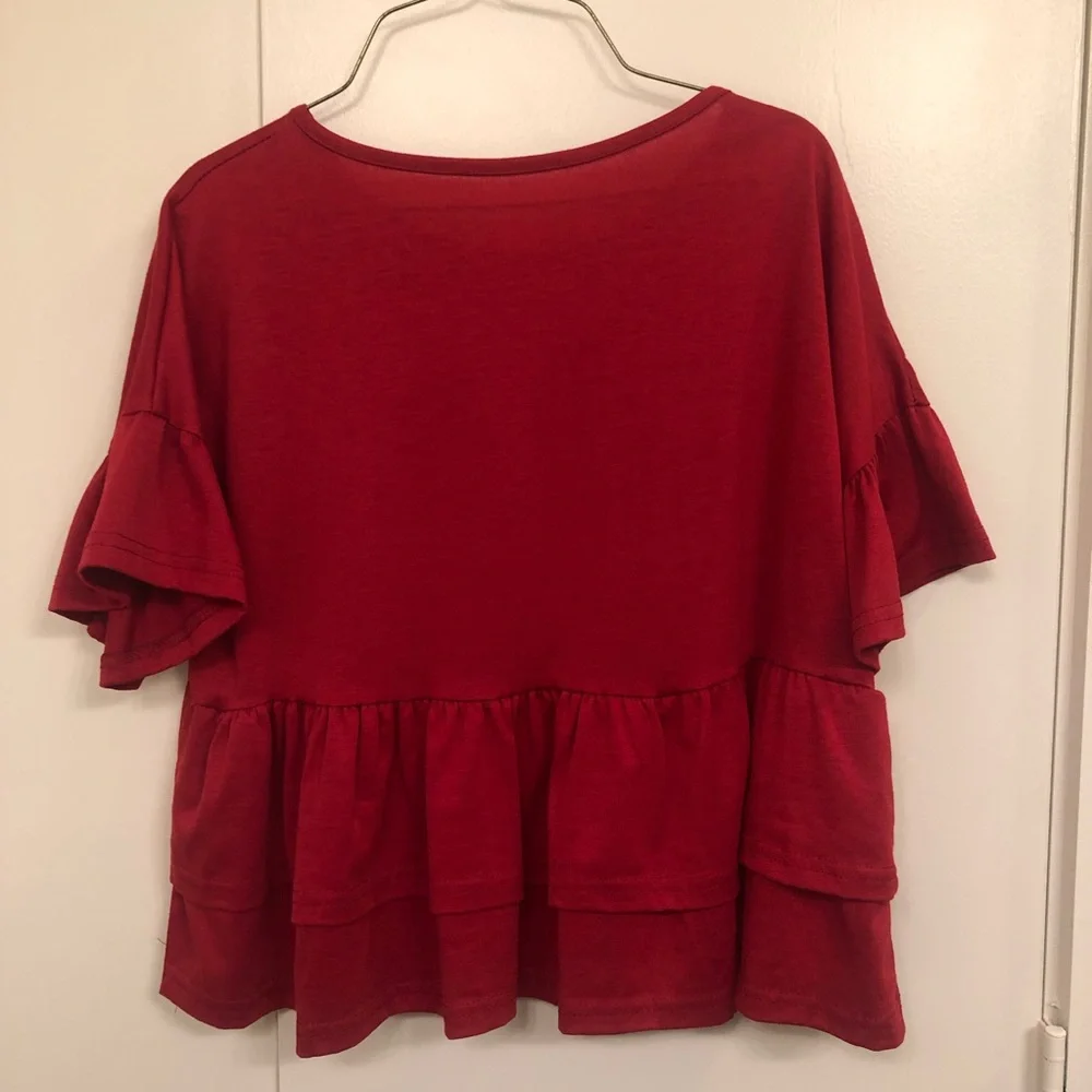 Red Ruffle Top - Picture 4 of 6
